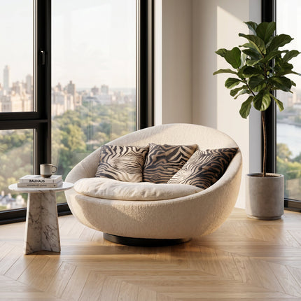 Ovetto Round Egg-Shaped Swivel Lounge Sofa Chair