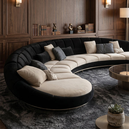 Curved Crescent Modular Elegant Sectional Sofa