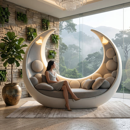 Moon Cradle Modern Sculptural Sofa Bed Lounge