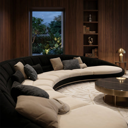 Curved Crescent Modular Elegant Sectional Sofa
