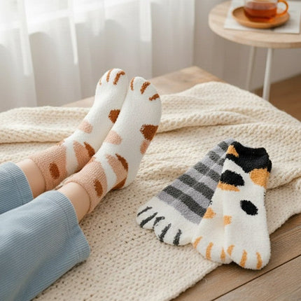 Plush Winter Cute Cat Paws Sock