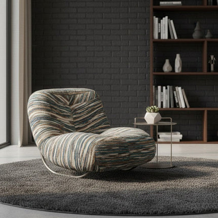 Italian Lounge Modern Curved Rocking Chair