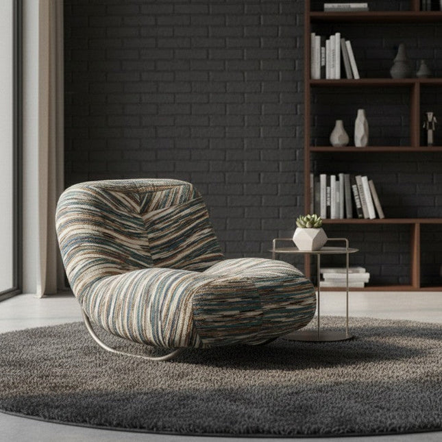 Italian Lounge Modern Curved Rocking Chair