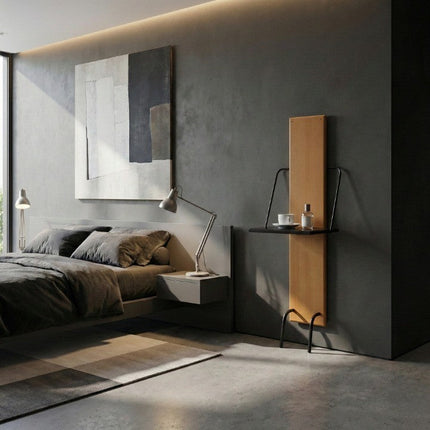 Gallery-Style Bedside Foldable Slim Shelf