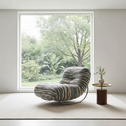 Italian Lounge Modern Curved Rocking Chair
