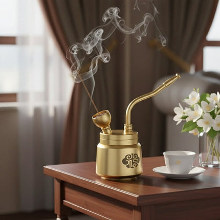 Artisan Brass Pipe Aromatherapy Incense Burner