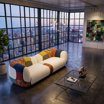 Matissero Bold Patchwork Colorblock Lounge Sofa