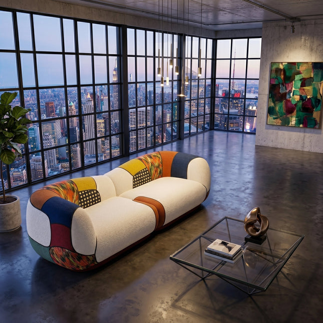 Matissero Bold Patchwork Colorblock Lounge Sofa