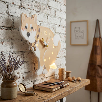Shiba Squish Time Wall Clock