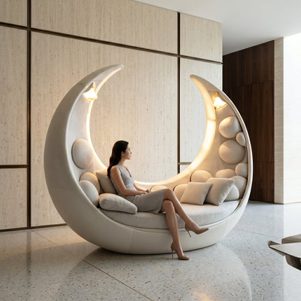Moon Cradle Modern Sculptural Sofa Bed Lounge