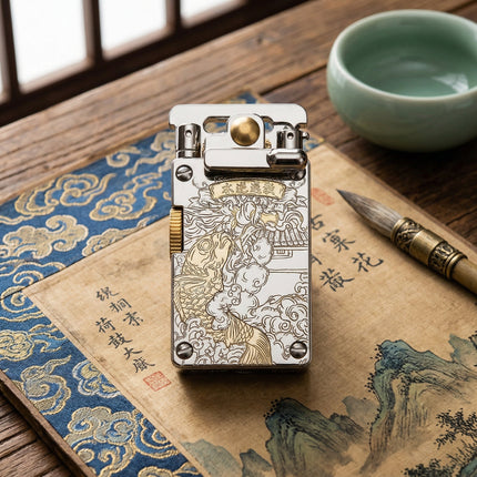 Ottonara Hand-Engraved Vintage Brass Windproof Lighter