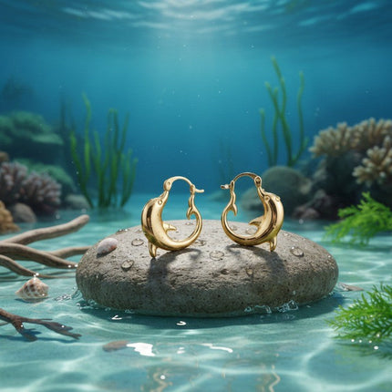 Dolphin Hoop Ocean Inspired Earrings