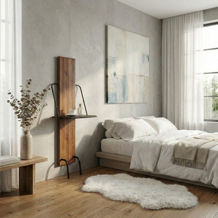 Gallery-Style Bedside Foldable Slim Shelf
