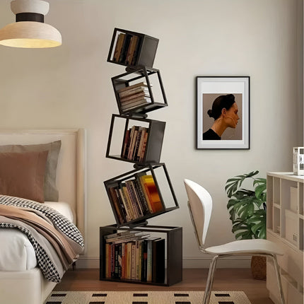Irregular Art Iron Corner Display Bookshelf
