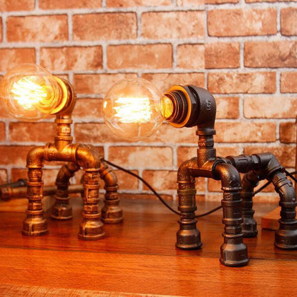 Dog Puppy Iron Pipe Table Lamp