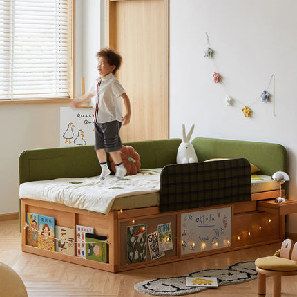 Cozy Corner Wooden Built-In Storage Children's Bed