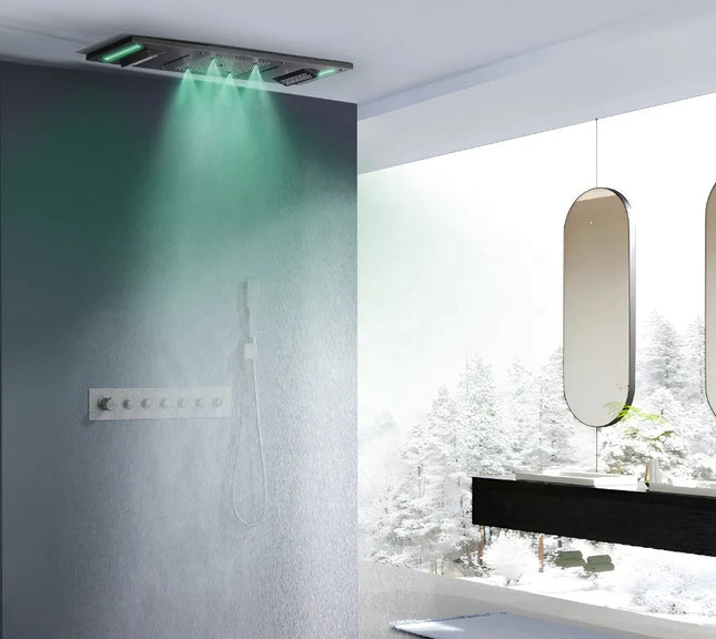 Luxury Rainfall LED Color-Changing Shower Set