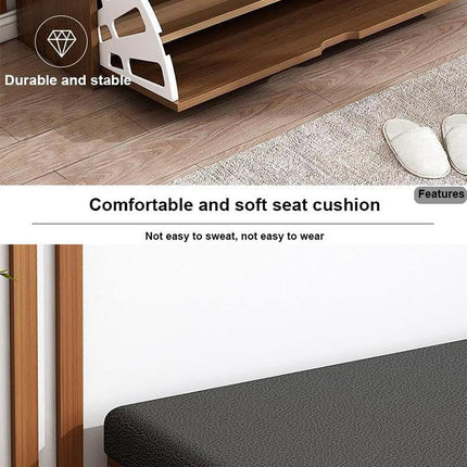 Nordic Wooden Space Saving Shoe Rack Stool