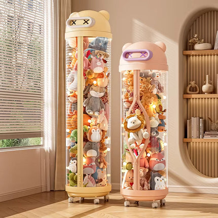 Vertical Transparent Space-Saving Toy Organizer Storage Tower