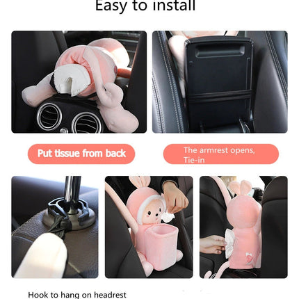 Cute Cartoon Animals Car Tissue Box