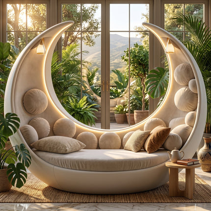 Moon Cradle Modern Sculptural Sofa Bed Lounge