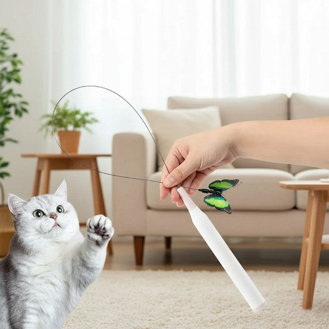 Interactive Rotating Cat Activity Butterfly Toy