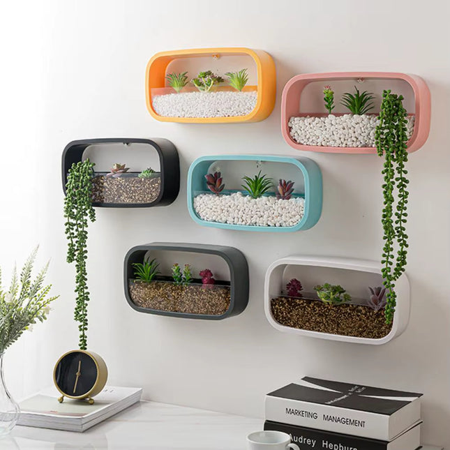 Geometric Diamond Wall Vase Shelf