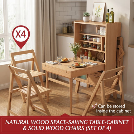 Hideaway Smile Folding Dining Table Storage Cabinet
