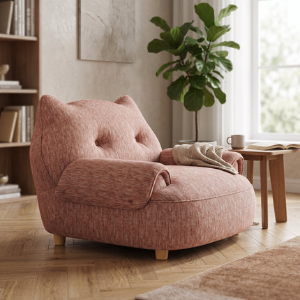 Cat Ear Minimalist Oversized Lounge Armchair