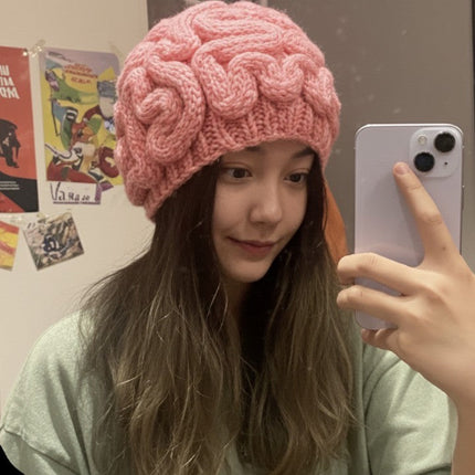 Too Much IQ Knitted Brain Beanie