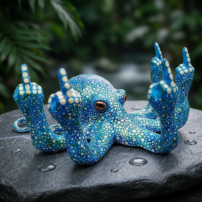 Angry Luminous Octopus Resin Decor