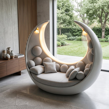 Moon Cradle Modern Sculptural Sofa Bed Lounge