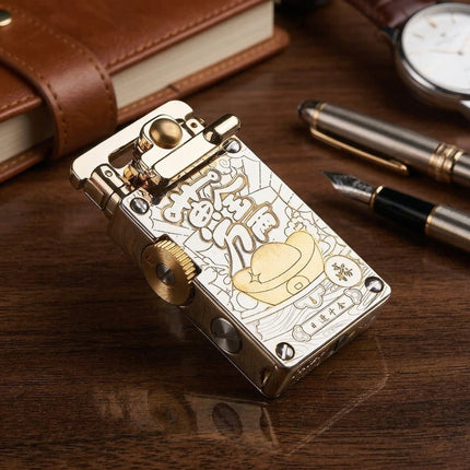 Ottonara Hand-Engraved Vintage Brass Windproof Lighter
