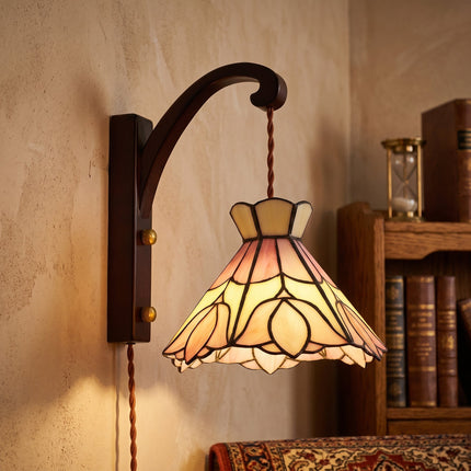 Floral Stained Glass Wall Lamp