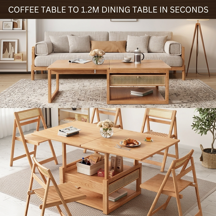 Zen Frame Modular Design Wood Tea Table