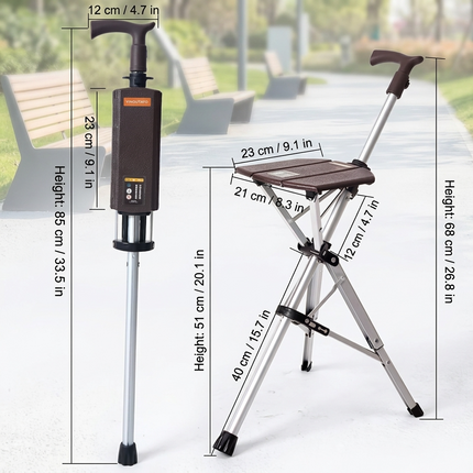 Elderly Foldable Walking Chair Stick