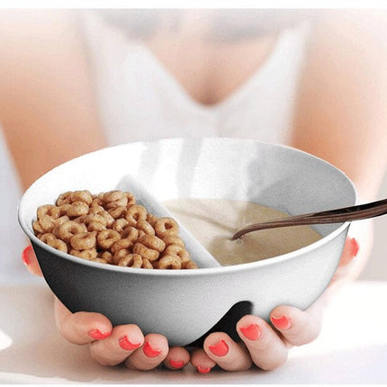 Creative Separated Double Bowls With Handle