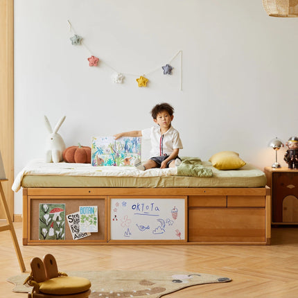 Cozy Corner Wooden Built-In Storage Children's Bed