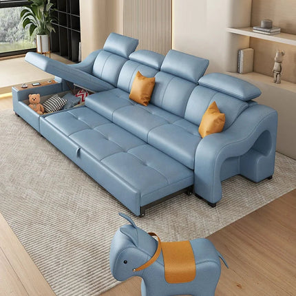 Rideable Seat Sectional Built-In Charging System Modern Sofa