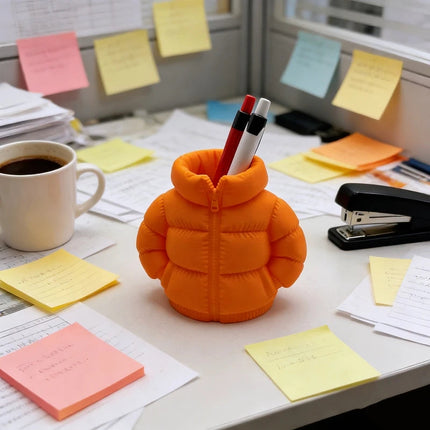 Mini Puffer Jacket Pen Holder