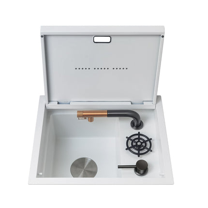 Dual-Compartment Waste Disposal Kitchen Station Integrated Sink