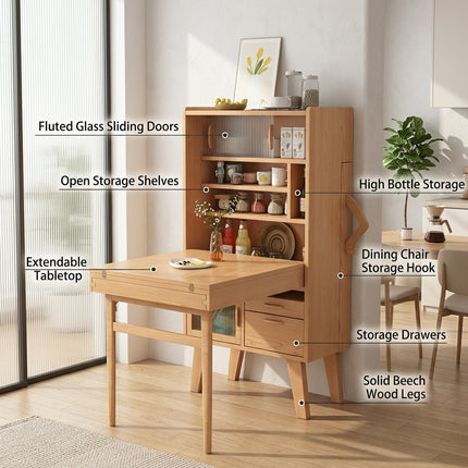 Hideaway Smile Folding Dining Table Storage Cabinet