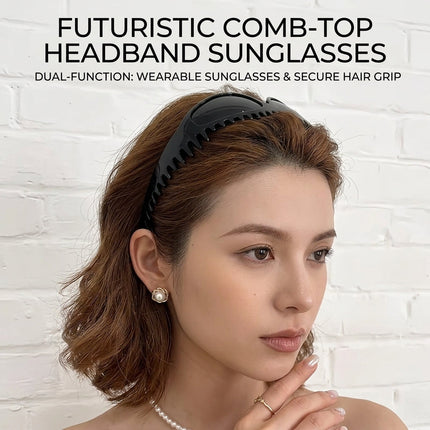 Futuristic Comb-Top Headband Sunglasses