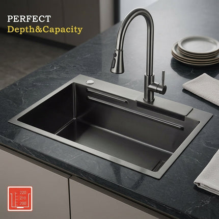 Elegant Stainless Steel Waterfall Kitchen Sink