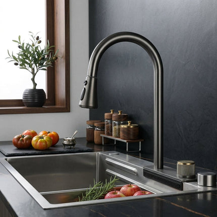 Elegant Stainless Steel Waterfall Kitchen Sink