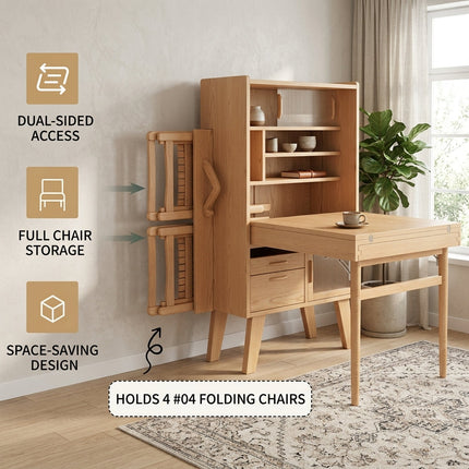 Hideaway Smile Folding Dining Table Storage Cabinet