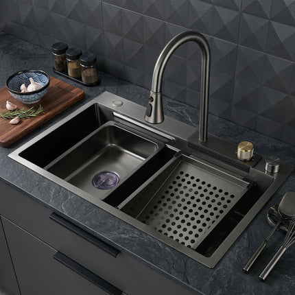 Elegant Stainless Steel Waterfall Kitchen Sink