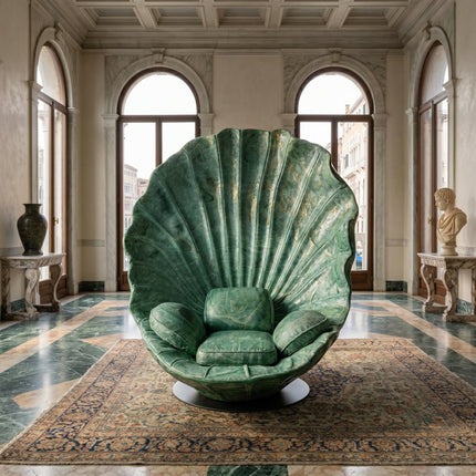 Sea Shell Velvet Accent Lounge Chair