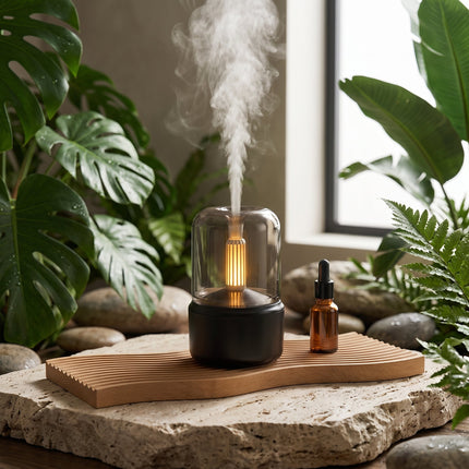 Modern Glass Dome Flame Effect Air Humidifier