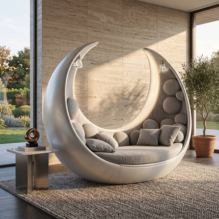 Moon Cradle Modern Sculptural Sofa Bed Lounge